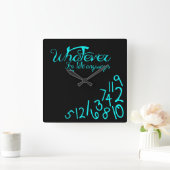 Whatever - Mint Blue Quadratische Wanduhr (Zuhause)