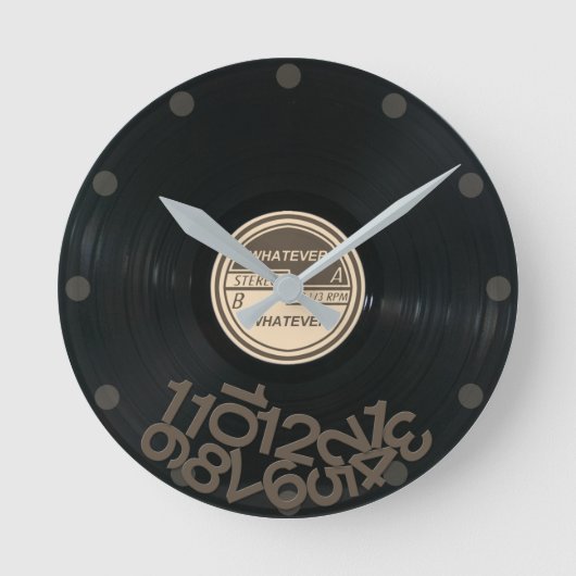 WHATEVER Record Album Runde Wanduhr (Vorderseite)