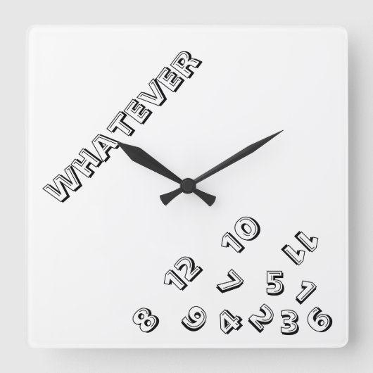 Whatever Wall Clock Quadratische Wanduhr (Vorderseite)
