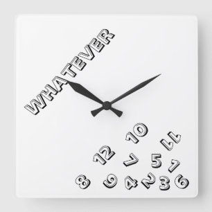 Whatever Wall Clock Quadratische Wanduhr