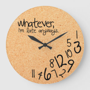whatever with cork background texture große wanduhr