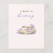 What's Brewing Tea Party Baby Prediction Card Flyer (Hinten)