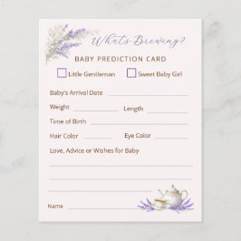What's Brewing Tea Party Baby Prediction Card Flyer