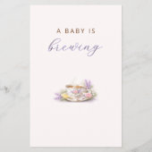 What's Brewing Tea Party Baby Prediction Card Flyer (Hinten)