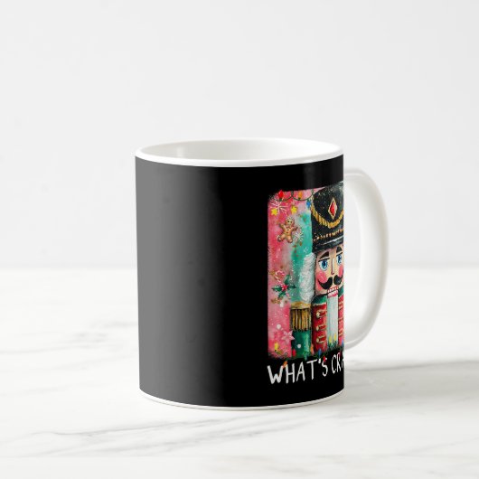 Whats Crackin Christmas Nutcracker Funny Xmas Men Kaffeetasse (VorderseiteRechts)