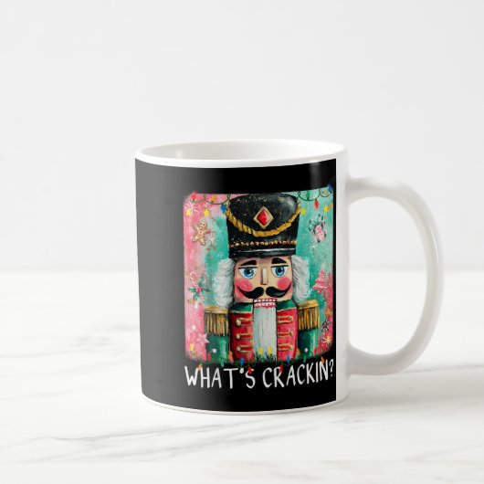 Whats Crackin Christmas Nutcracker Funny Xmas Men  Kaffeetasse (Rechts)