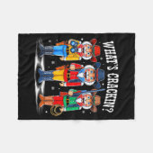 What's Crackin_ Nutcracker Christmas Family Xmas P Fleecedecke (Vorderseite (Horizontal))