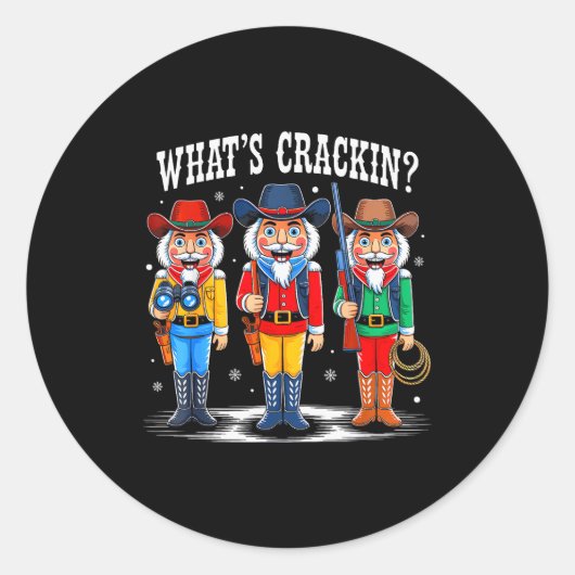 What's Crackin_ Nutcracker Christmas Family Xmas P Runder Aufkleber (Vorderseite)