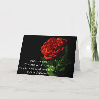 What's In A Name Rose Valentines Greeting Card Feiertagskarte