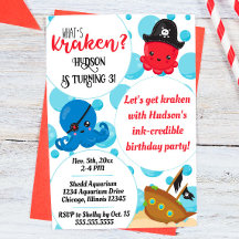 "What's Kraken" Octopus Pirate Children's Birthday