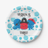 "What's Kraken" Octopus Pirate Children's Birthday Pappteller (Vorderseite)