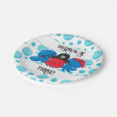 "What's Kraken" Octopus Pirate Children's Birthday Pappteller (Schrägansicht)