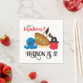 "What's Kraken" Octopus Pirate Children's Birthday Serviette (Beispiel)