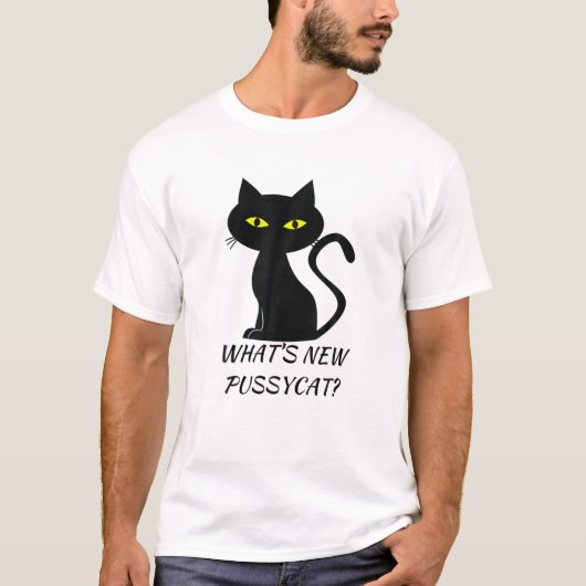 What's New Pussycat? Spooky Black Cat Halloween T-Shirt (Vorderseite)
