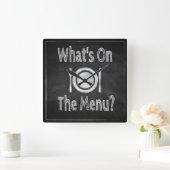 What's on the menu Wall Clock Quadratische Wanduhr (Zuhause)