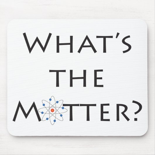 What's The Matter? Atom Particle White Mousepad (Vorne)
