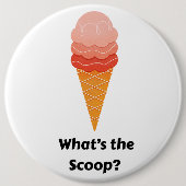 What's the Scoop gender reveal party Button (Vorderseite)