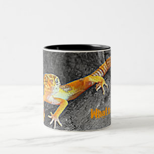 What's up ? Leopard-gecko, gecko, cup Zweifarbige Tasse