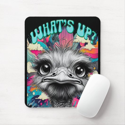 "Whats Up Ostrich" Gaming Mouse Pad Mousepad (Mit Mouse)