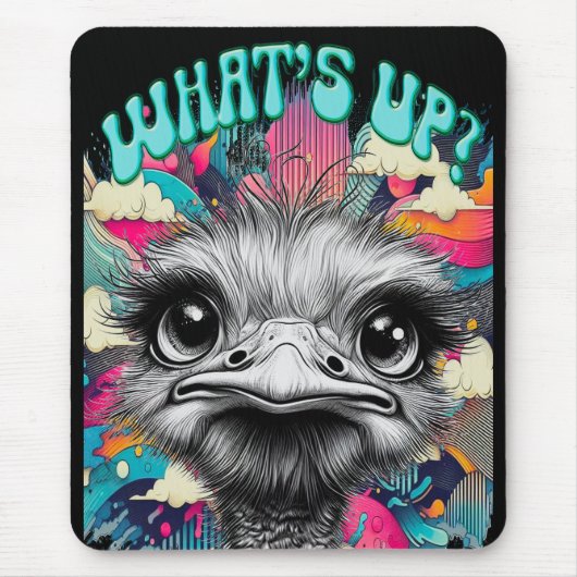 "Whats Up Ostrich" Gaming Mouse Pad Mousepad (Vorne)