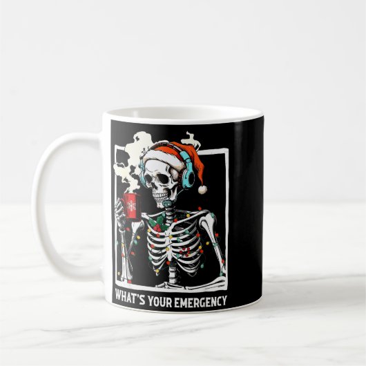 What's Your Emergency 911 Dispatcher Skeleton Chri Kaffeetasse (Links)