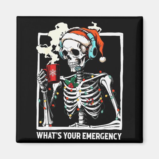 What's Your Emergency 911 Dispatcher Skeleton Chri Magnet (Vorne)