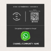 WhatsApp Community Channel QR Visitenkarten (Außenseite Aufgefaltet)