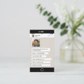 Whatsapp inspirierte | iPhone Visitenkarte (Stehend Vorderseite)