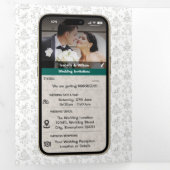 WhatsApp iPhone Chat Themed Wedding QR Code Dreifach Gefaltete Einladung (Innen Erste Seite)