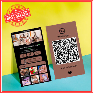 WhatsApp Nagelstudio Terracotta Social Media QR Visitenkarte