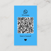 WhatsApp Nail Salon Blue Social Media QR-Code Visitenkarte (Rückseite)