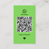 WhatsApp Nail Salon Green | QR-Code für soziale Me Visitenkarte (Rückseite)