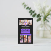 WhatsApp Nail Salon Lila | QR-Code für soziale Med Visitenkarte (Stehend Vorderseite)