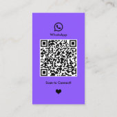 WhatsApp Nail Salon Lila | QR-Code für soziale Med Visitenkarte (Rückseite)