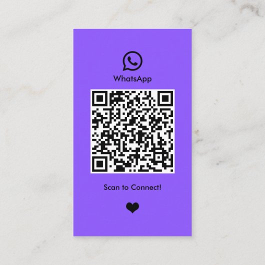 WhatsApp Nail Salon Lila | QR-Code für soziale Med Visitenkarte (Rückseite)