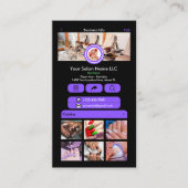 WhatsApp Nail Salon Lila | QR-Code für soziale Med Visitenkarte (Vorderseite)