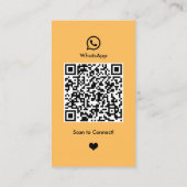 WhatsApp Nail Salon Peach Social Media QR-Code Visitenkarte (Rückseite)