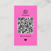 WhatsApp Nail Salon Pink | QR-Code für soziale Med Visitenkarte (Rückseite)