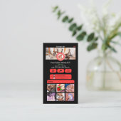 WhatsApp Nail Salon Red | QR-Code für soziale Medi Visitenkarte (Stehend Vorderseite)