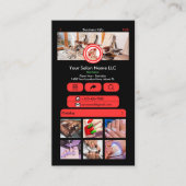 WhatsApp Nail Salon Red | QR-Code für soziale Medi Visitenkarte (Vorderseite)