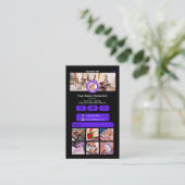 WhatsApp Nail Salon Violet Social Media QR-Code Visitenkarte (Stehend Vorderseite)