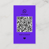 WhatsApp Nail Salon Violet Social Media QR-Code Visitenkarte (Rückseite)