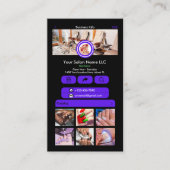 WhatsApp Nail Salon Violet Social Media QR-Code Visitenkarte (Vorderseite)