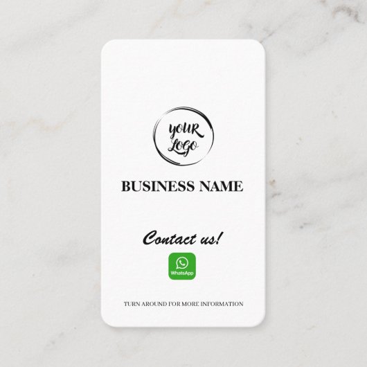 WhatsApp QR Code Business Card Visitenkarte (Vorderseite)