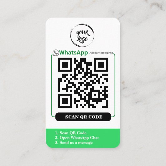 WhatsApp QR Code Business Card Visitenkarte (Rückseite)