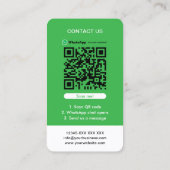 WhatsApp QR-Code Einfaches Minimalistisches Logo Visitenkarte (Rückseite)