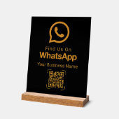 WhatsApp QR-Code Geschäftskontakt Schwarz Gold Acrylschild (Winkel)
