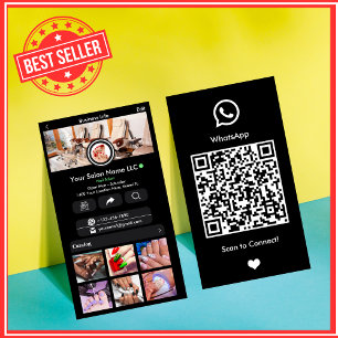 WhatsApp Schwarze Nagelstudio Social Media QR Visitenkarte