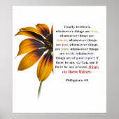 Whatsoever Things Are Scripture with Flower Poster (Vorne)