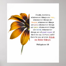 Whatsoever Things Are Scripture with Flower